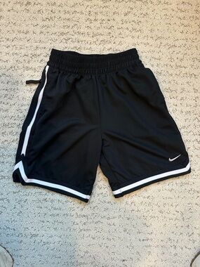 Boys Nike Black Athletic Shorts with White Trim